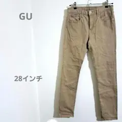 【ジーユー GU】ストレッチ カラースリムパンツ メンズ 28インチ ベージュ