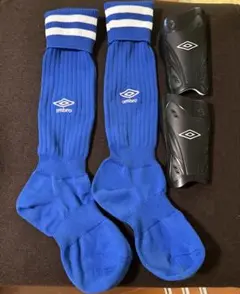 umbro 青 ソックス シンガード セット（サッカー　キッズ ジュニア）