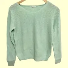 【美品】 Te chichi テチチ ニット 長袖無地 緑 M ウール混 F4