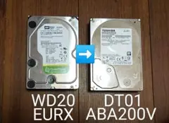 東芝/DT01ABA200V/2TBパナソニック/DMR-BRX2030等HDD