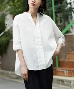【人気完売品】汗しみない　ハーフスリーブスキッパーシャツ　Fサイズ　a981