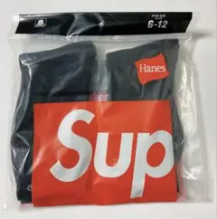 supreme シュプリームhanes靴下　バラ売り　ブラック 1足分