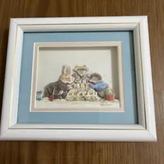 ウサギとハリネズミの立体アート