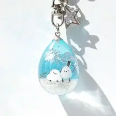 No.204 シマエナガのキーホルダ(雪原)