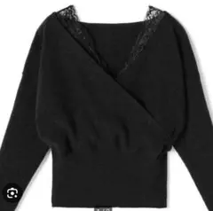 grl グレイル レースドッキングカシュクールニットトップス at1082 M