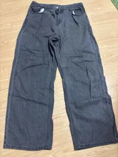 FREAK'S STORE ダークグレー ワイドデニムパンツ