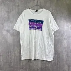 HE WILL FINISH ロゴTシャツ 2XL 白/グラフィックメッセージT