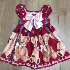 シャーリーテンプル ワンピース くま 赤