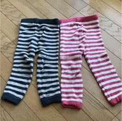 レギンス タイツ サイズ80 2枚セット ボーダー 保育園 幼稚園 お着替え