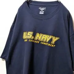 チャンピオン U.S.ネイビー ロゴ Tシャツ ネイビー 紺色 XL 古着