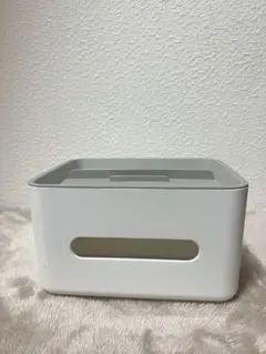 ホワイト ティッシュボックス 仕切り付き