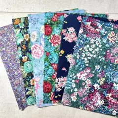 【ハギレセットG】　花柄　バラ　生地　6枚　まとめ売り
