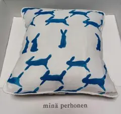 ☆両面run run run blue☆ロゴ入り♪パイピングクッションカバー