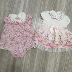 花柄ピンクワンピースとショーツセット