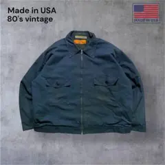 80s【USA】E.J.Lnc.VintageワークジャケットボロXXLネイビー