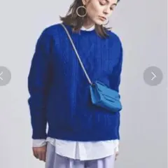美品◎ユナイテッドアローズ×バトナー★別注ヘアリーケーブルニット