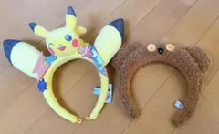 【新品】USJ☆ピカチュウ&ティム耳・カチューシャセット