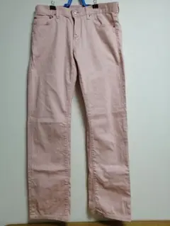 ユニクロ　カラージーンズ　くすみ ピンク　W31【used品】