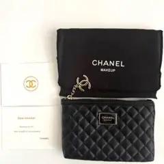 【新品】 CHANEL シャネル ノベルティ コスメポーチ キルティング ロゴ
