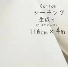 4 m✤シーチング　生成り（そばかす入り）4m