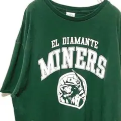 デルタ Tシャツ MINERS グリーン 緑 XL 古着
