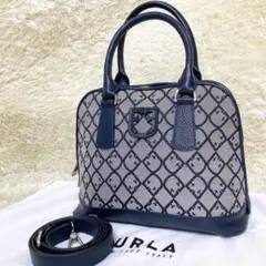 【美品】フルラ ファンタスティカ ショルダーバッグ 総柄 ドーム キャンバス