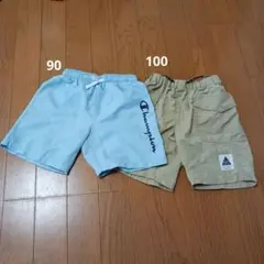 ベビーキッズハーフパンツ90100★２枚セット水陸両用