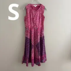 PARIENNE ピンク ノースリーブ ワンピース 7号