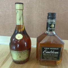 古酒 シャトランVSOP 2本セット つくばEXPO人間ボトル陶器特級従価＆特級 古酒 シャトランVSOP 2本セット つくばEXPO人間ボトル陶器特級