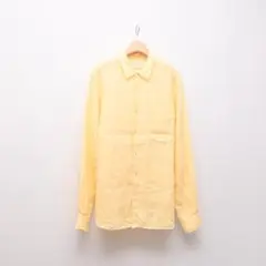 B&Y UNITED ARROWS 長袖 リネン シャツ XLサイズ イエロー