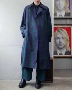 Blanc YM   ショートトレンチコート/ Blue Black ショートトレンチコート - ブラン ワイエム レディース & メンズ