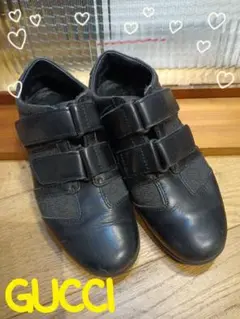 ★値下げ★サイズ約22,5cm★グッチスニーカー革/キャンパスGG