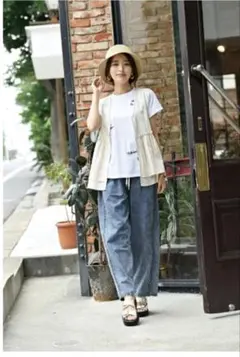 しまむら　SUNNY HOUSE　紐付きコクーンパンツ