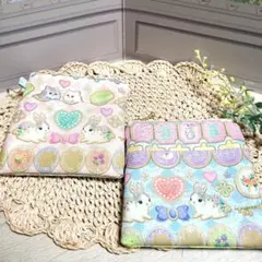 ユキエモン新柄　小銭入れ　アイシングクッキー限定色ピンク　&サックス　2個セット
