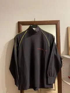 SHOOP 18AW ハイネックパイピングロンT チャコール×イエロー