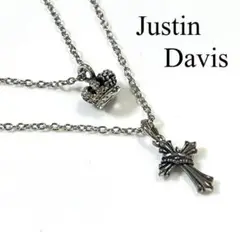 Justin Davis クロスと王冠のネックレス　箱付き