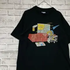 USA製90sヴィンテージTシャツ！シングルステッチ　ブラック半袖古着L716