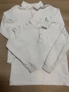 ホワイト長袖ポロシャツ2枚セット