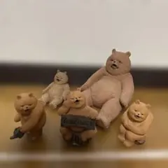 クマの置物 5体セット ダッドベア　レジン