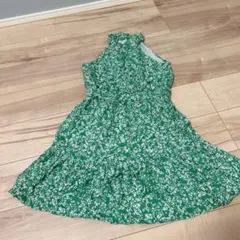 花柄ノースリーブワンピース（緑）150