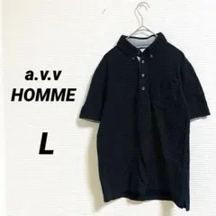 【a.v.vHOMME】 良品 トップス ポロシャツ ブラック 綿100% L
