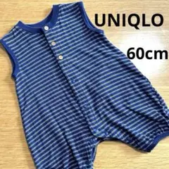 UNIQLO ネイビー ボーダー　タンクトップ ロンパース 60cm 春夏
