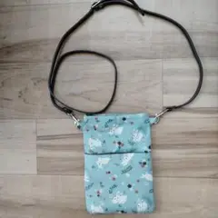 ウサギと花のスマホショルダーバッグ
