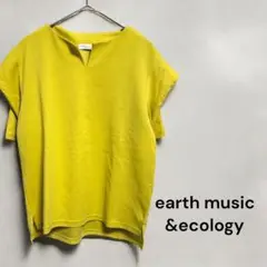 アースミュージックアンドエコロジー ブラウス カットソー 黄色 イエロー 半袖