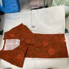 道行 花蔓紋様(オレンジ)