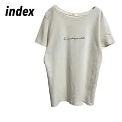 【インデックス】Tシャツ　カットソー　トップス　半袖　刺繍　M