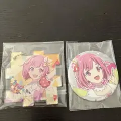プロセカ　鳳えむ　グリッター缶バッジ　キーホルダー