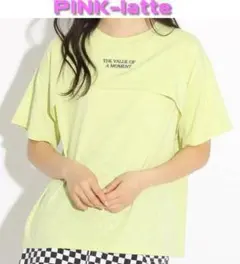 PINK-latte ライトイエロー Tシャツ