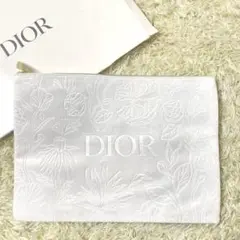 ✨新品未使用✨クリスチャンディオール ポーチ スエード 花柄 ホワイト コスメ