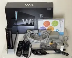 任天堂 Nintendo Wii 本体 黒 ブラック リモコン付き